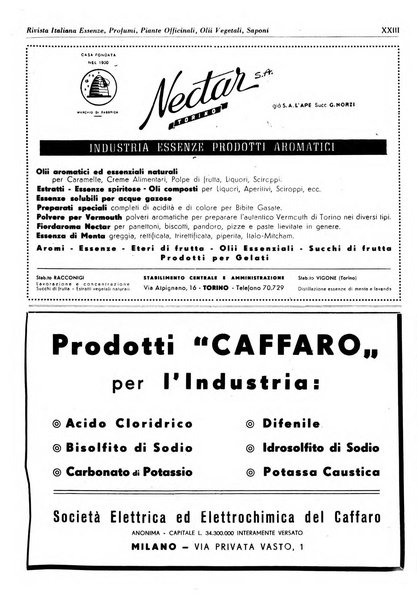 Rivista italiana essenze, profumi, piante officinali, olii vegetali, saponi organo di propaganda del gruppo produttori materie aromatiche della Federazione nazionale fascista degli industriali dei prodotti chimici