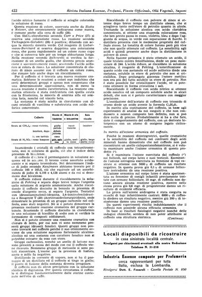 Rivista italiana essenze, profumi, piante officinali, olii vegetali, saponi organo di propaganda del gruppo produttori materie aromatiche della Federazione nazionale fascista degli industriali dei prodotti chimici