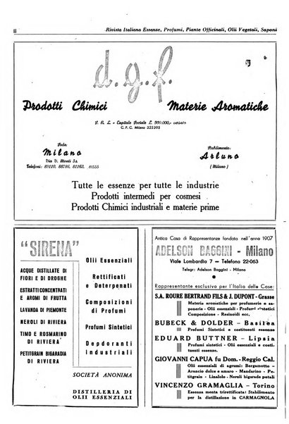 Rivista italiana essenze, profumi, piante officinali, olii vegetali, saponi organo di propaganda del gruppo produttori materie aromatiche della Federazione nazionale fascista degli industriali dei prodotti chimici