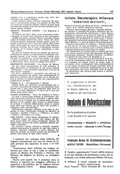 Rivista italiana essenze, profumi, piante officinali, olii vegetali, saponi organo di propaganda del gruppo produttori materie aromatiche della Federazione nazionale fascista degli industriali dei prodotti chimici