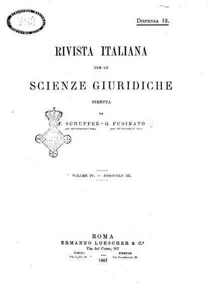 Rivista italiana per le scienze giuridiche