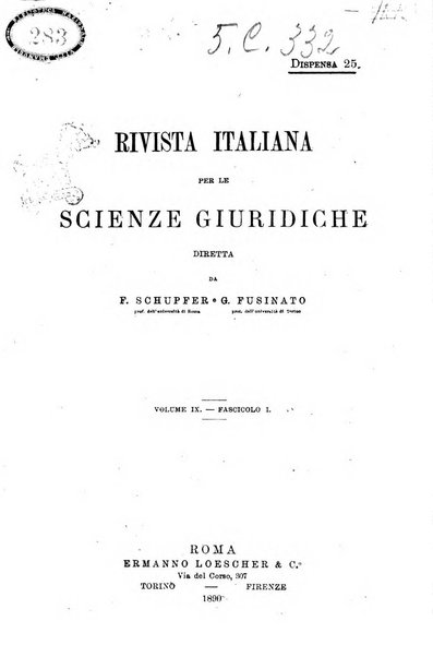 Rivista italiana per le scienze giuridiche