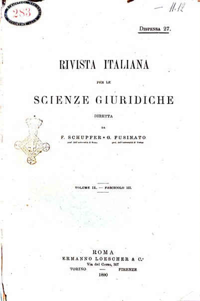 Rivista italiana per le scienze giuridiche