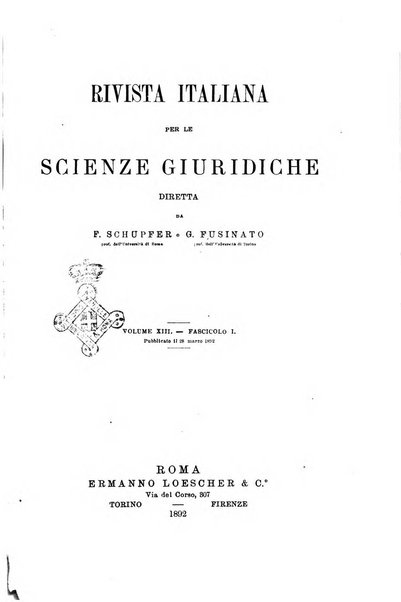 Rivista italiana per le scienze giuridiche