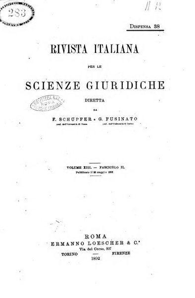 Rivista italiana per le scienze giuridiche