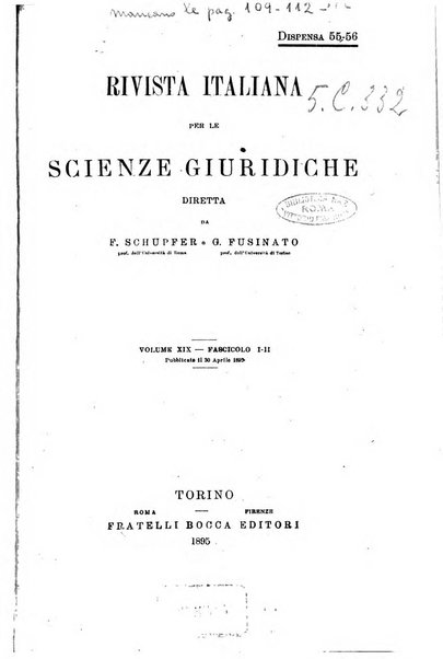 Rivista italiana per le scienze giuridiche