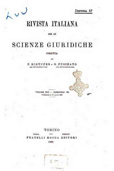 Rivista italiana per le scienze giuridiche