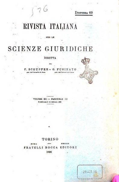 Rivista italiana per le scienze giuridiche