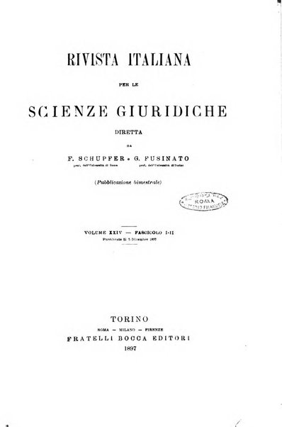 Rivista italiana per le scienze giuridiche