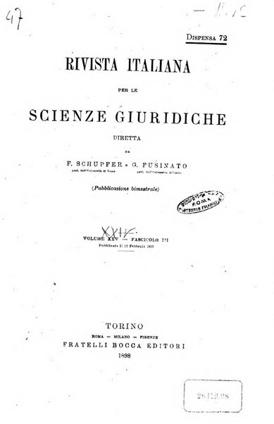 Rivista italiana per le scienze giuridiche