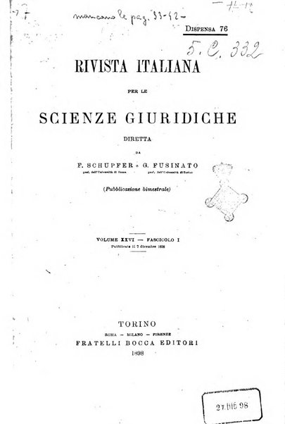 Rivista italiana per le scienze giuridiche