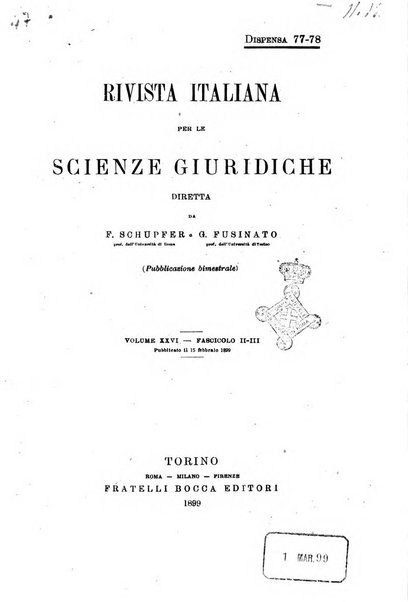 Rivista italiana per le scienze giuridiche