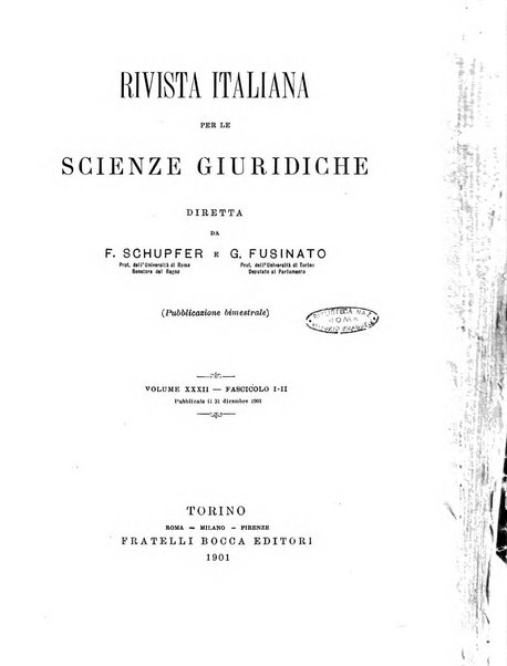 Rivista italiana per le scienze giuridiche