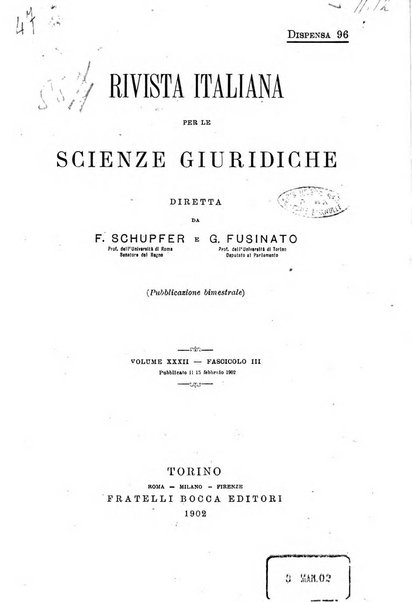 Rivista italiana per le scienze giuridiche