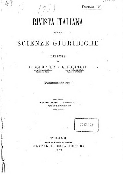 Rivista italiana per le scienze giuridiche