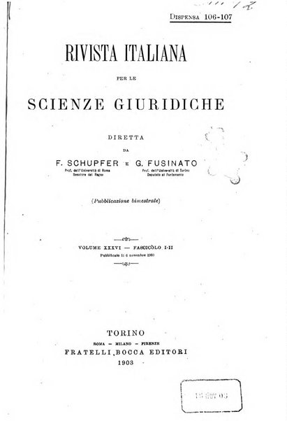 Rivista italiana per le scienze giuridiche