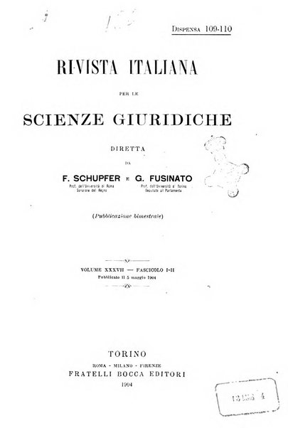 Rivista italiana per le scienze giuridiche