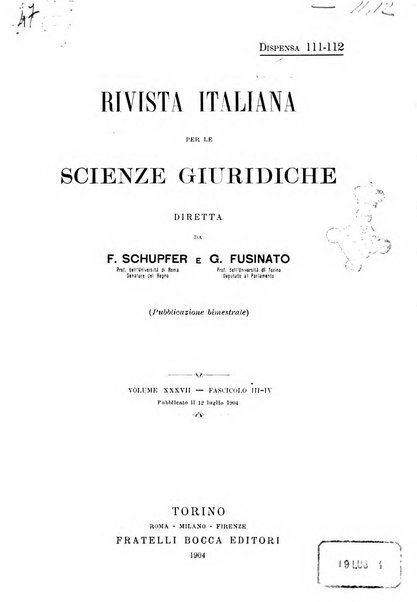 Rivista italiana per le scienze giuridiche