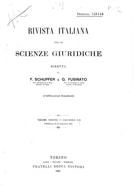 Rivista italiana per le scienze giuridiche