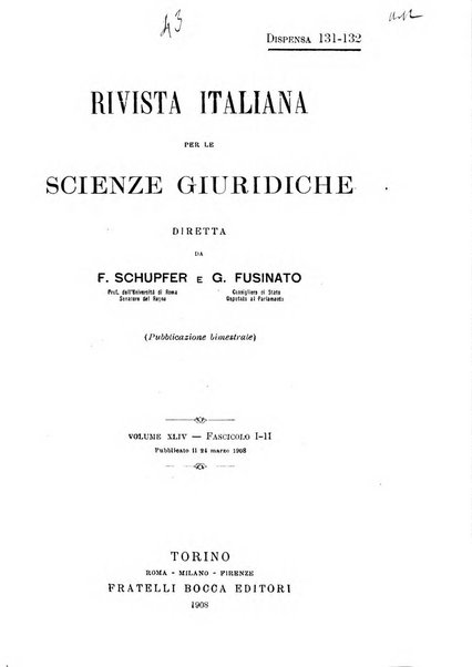 Rivista italiana per le scienze giuridiche