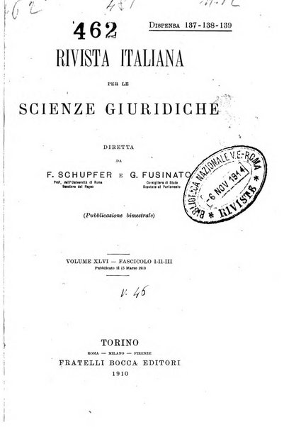 Rivista italiana per le scienze giuridiche