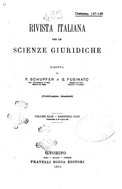 Rivista italiana per le scienze giuridiche