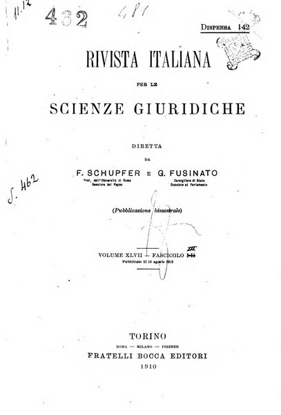 Rivista italiana per le scienze giuridiche