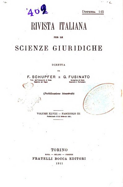 Rivista italiana per le scienze giuridiche