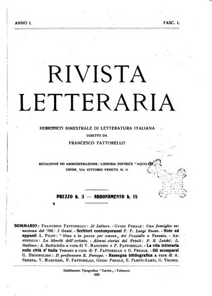 Rivista letteraria periodico bimestrale di letteratura italiana