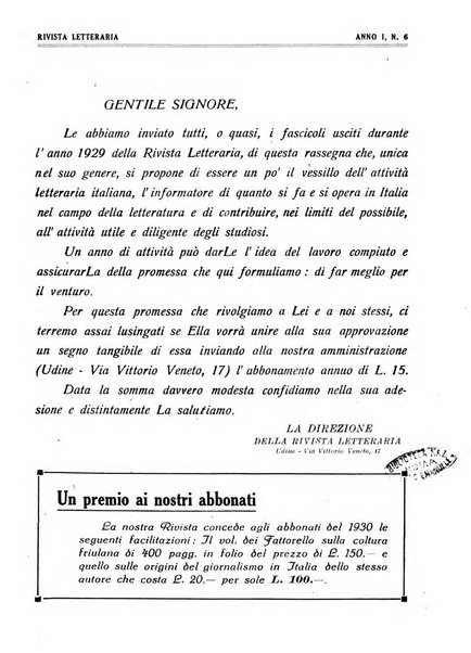 Rivista letteraria periodico bimestrale di letteratura italiana