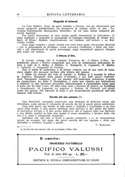 Rivista letteraria periodico bimestrale di letteratura italiana