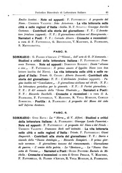 Rivista letteraria periodico bimestrale di letteratura italiana