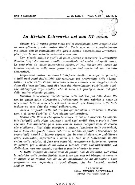 Rivista letteraria periodico bimestrale di letteratura italiana