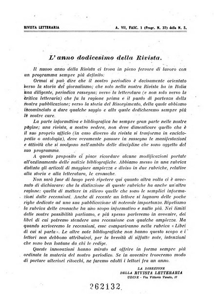 Rivista letteraria periodico bimestrale di letteratura italiana