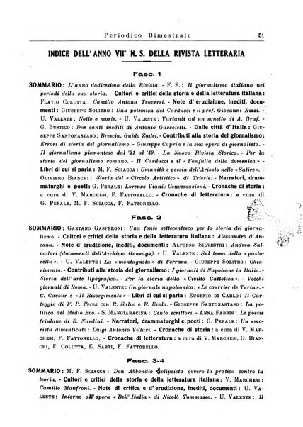 Rivista letteraria periodico bimestrale di letteratura italiana