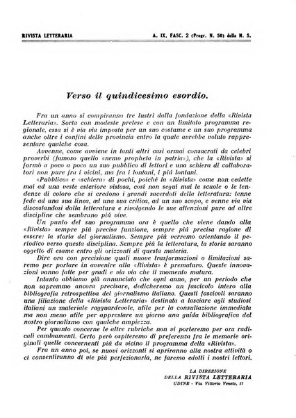 Rivista letteraria periodico bimestrale di letteratura italiana