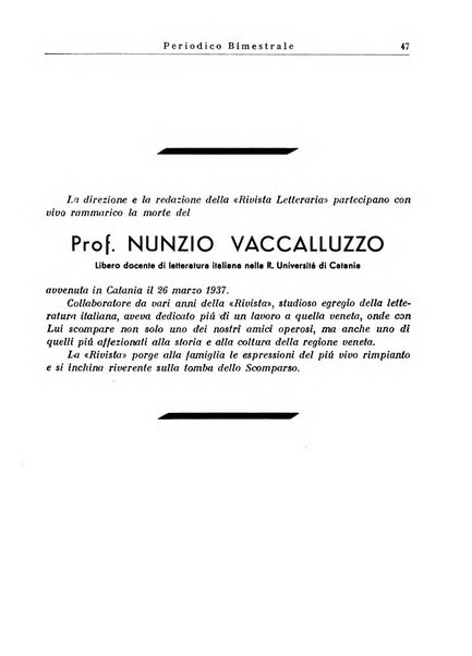 Rivista letteraria periodico bimestrale di letteratura italiana