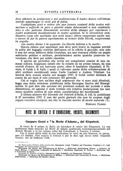 Rivista letteraria periodico bimestrale di letteratura italiana