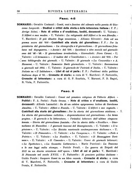 Rivista letteraria periodico bimestrale di letteratura italiana