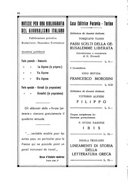 Rivista letteraria periodico bimestrale di letteratura italiana