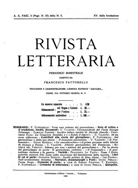 Rivista letteraria periodico bimestrale di letteratura italiana