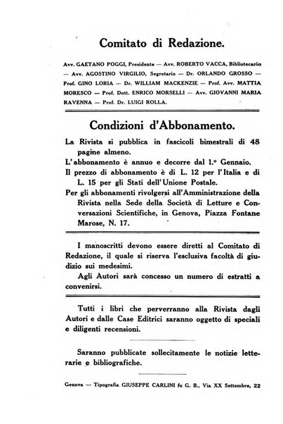 Rivista ligure di scienze, lettere ed arti organo della Società di letture e conversazioni scientifiche di Genova