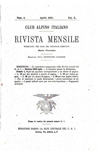 Rivista mensile del Club alpino italiano