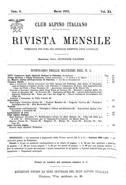 Rivista mensile del Club alpino italiano