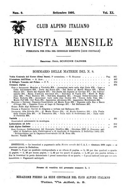 Rivista mensile del Club alpino italiano