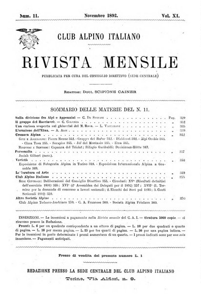 Rivista mensile del Club alpino italiano