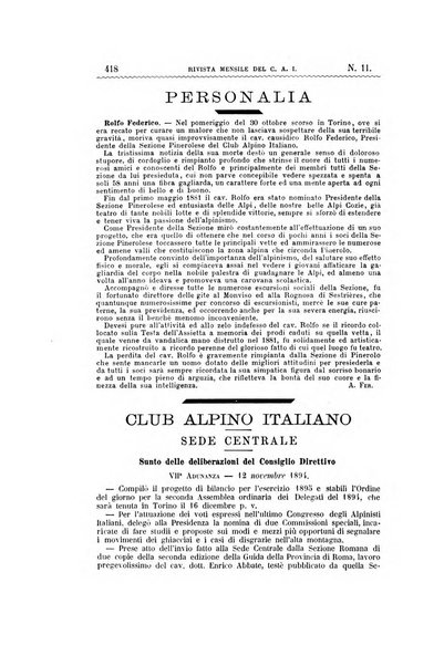 Rivista mensile del Club alpino italiano