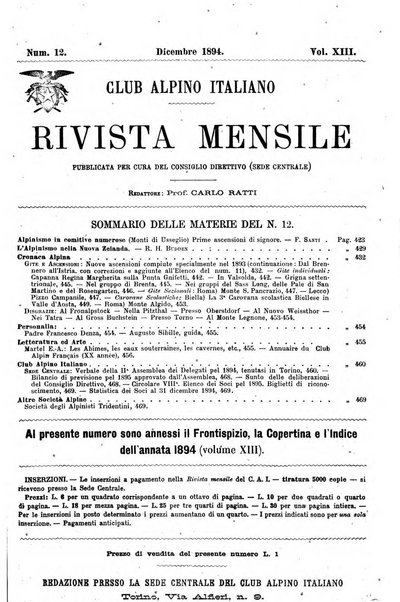 Rivista mensile del Club alpino italiano