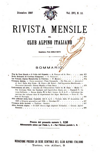 Rivista mensile del Club alpino italiano