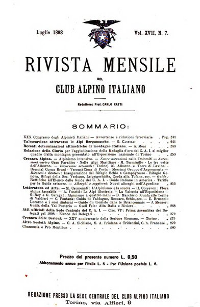 Rivista mensile del Club alpino italiano